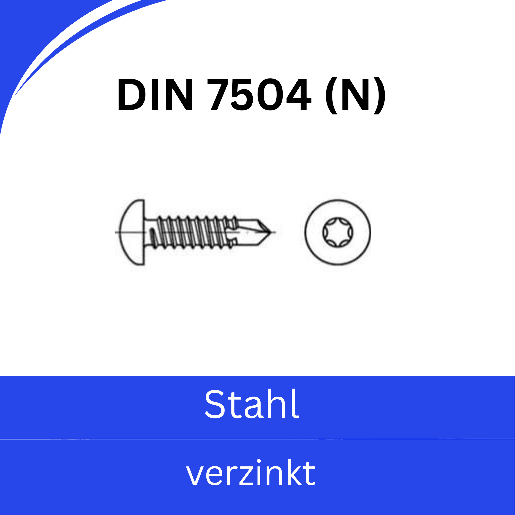 Bild für Kategorie ➤ Kategorie: DIN 7504 (N-Kreuzschlitz (PH)) Stahl verzinkt
